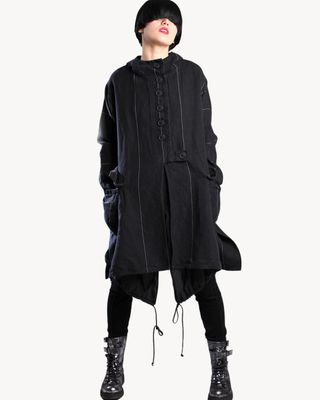 Beige Oversized Button-Front Jacket