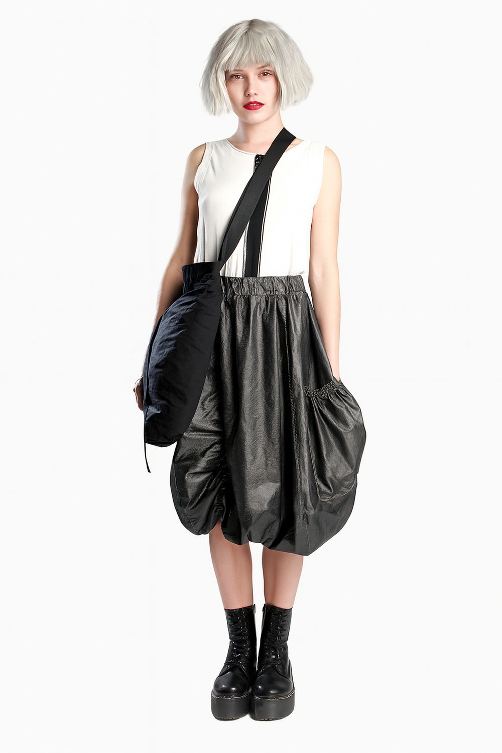 Statement Black Skirt - Modern Voluminous Design