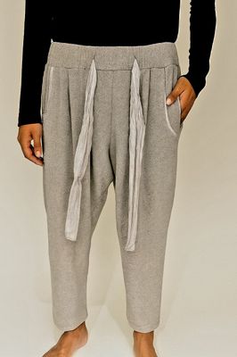 Grey Relaxed Drop-Crotch Pants