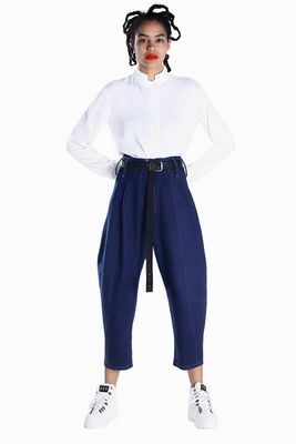 White Mandarin Collar Button-Up Shirt - Women’s Modern Classic Top