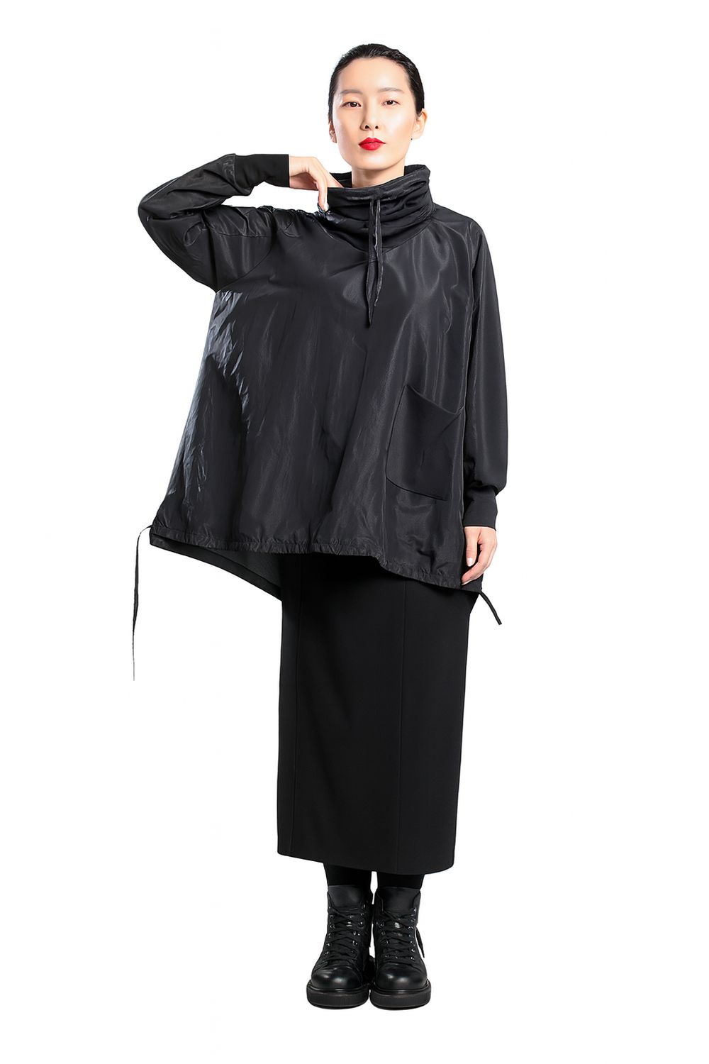 Oversized Black Hooded Jacket - Women&#39;s Oversize Hoodie