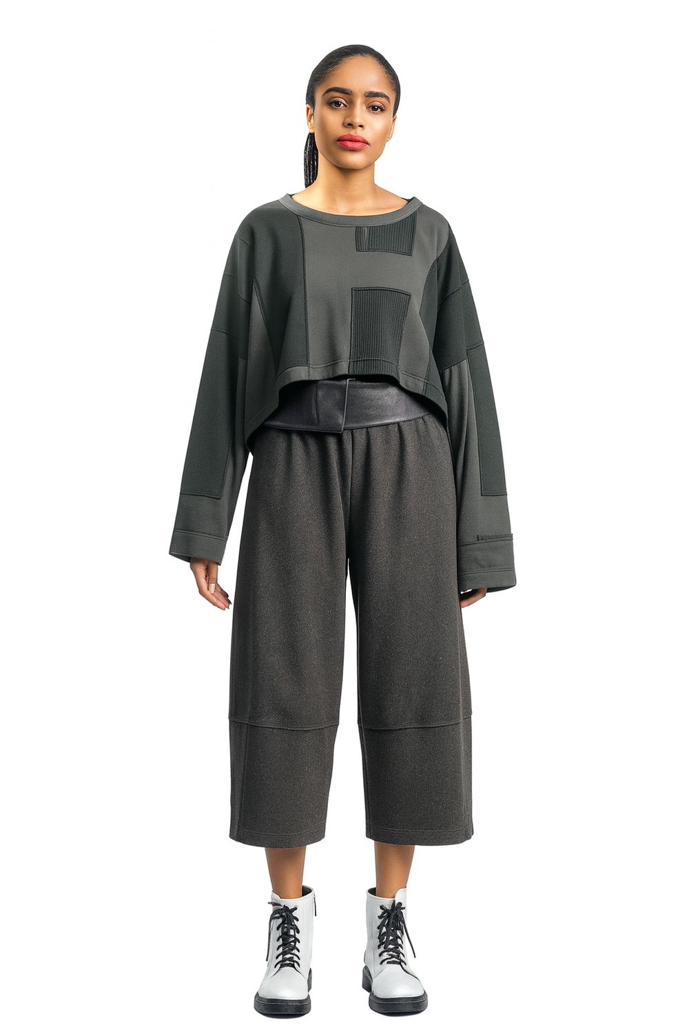 Oversized Boxy Pullover Sweatshirt in Charcoal