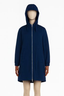 Navy Blue Lightweight Hooded Raincoat