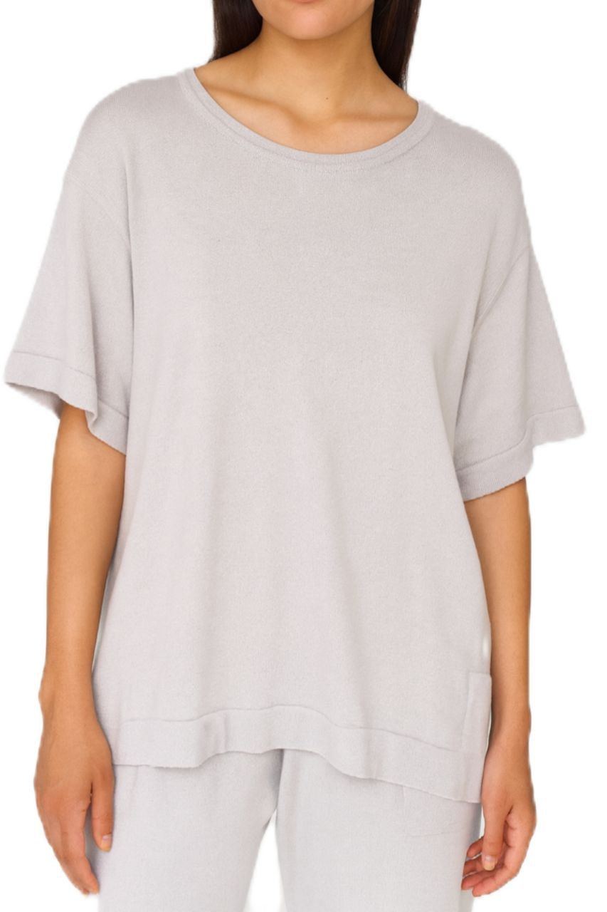 Light Grey Oversized Knit Top