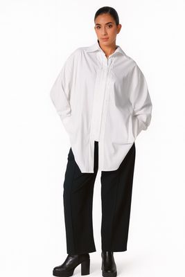 Oversized Button-Down Shirt Top