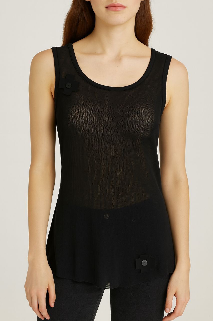 Black Sheer Tank Top