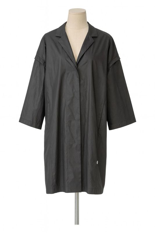 Black Oversized Coat-Style Shirt