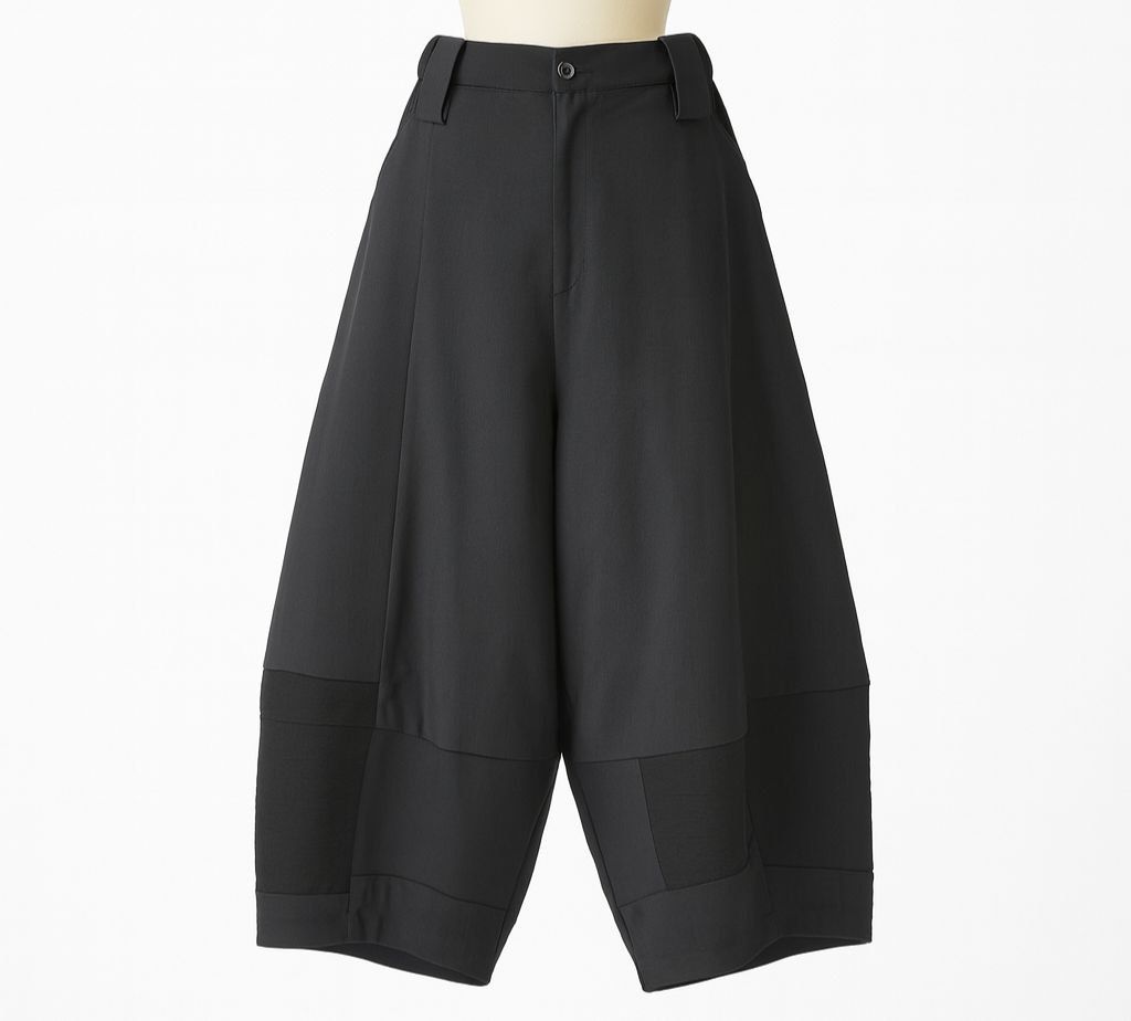 Black Wide-Leg Cropped Pants