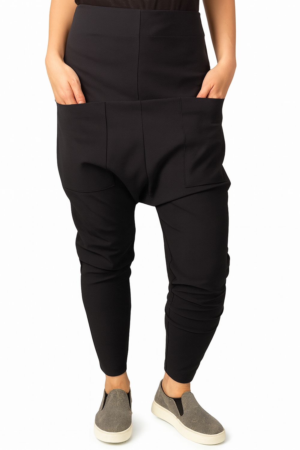 Drop-Crotch Jogger Pants – Oversized Pocket Design