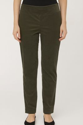 Olive Green Stretch Slim Pants