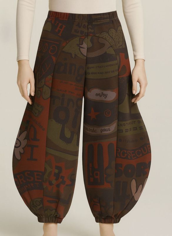 Abstract Print Balloon Pants