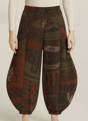 Abstract Print Balloon Pants