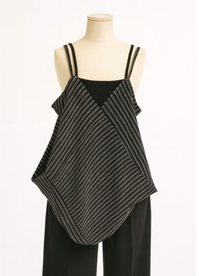 Striped Draped Asymmetrical Camisole Top