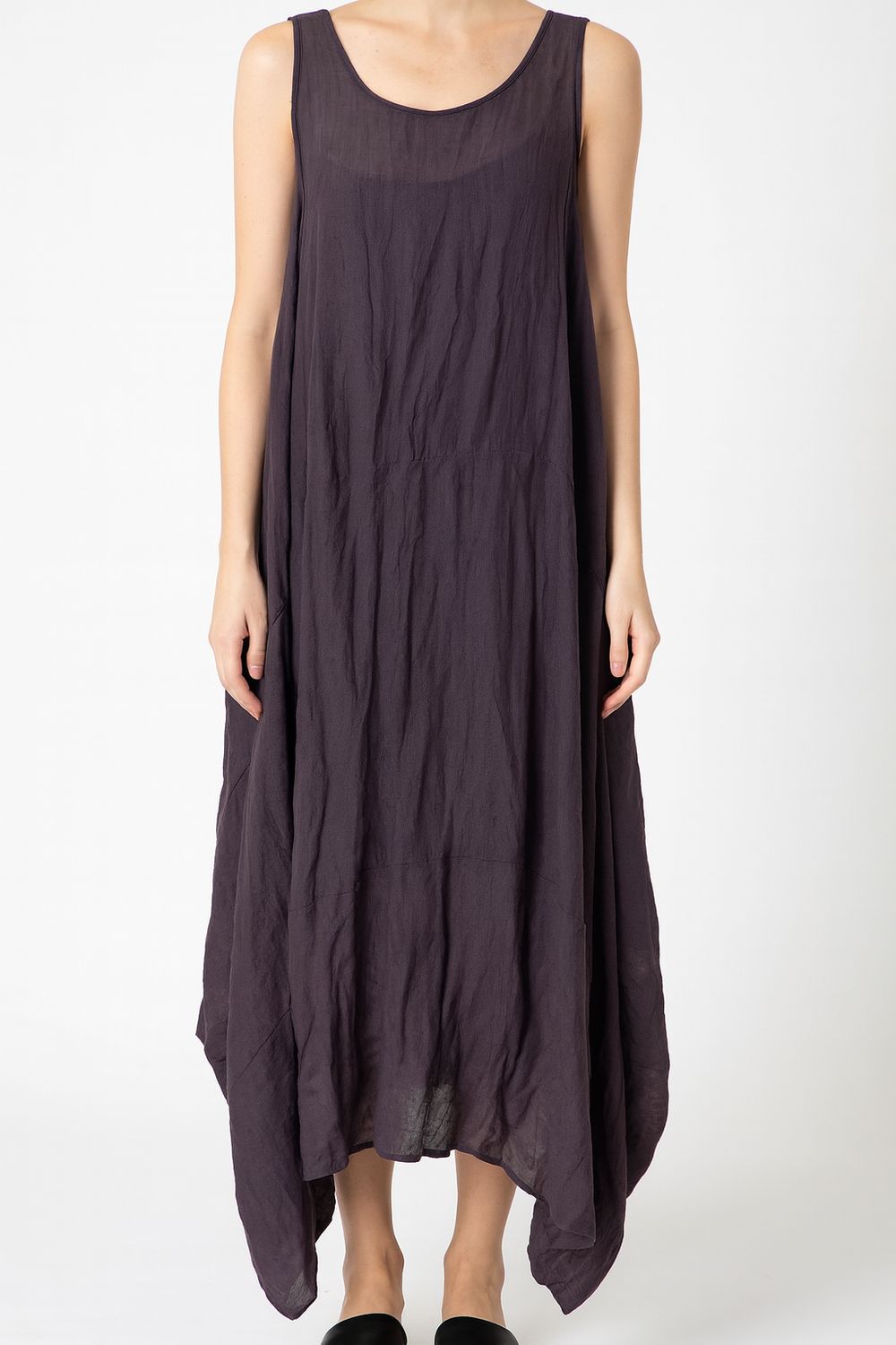 Sheer Purple Asymmetrical Maxi Dress
