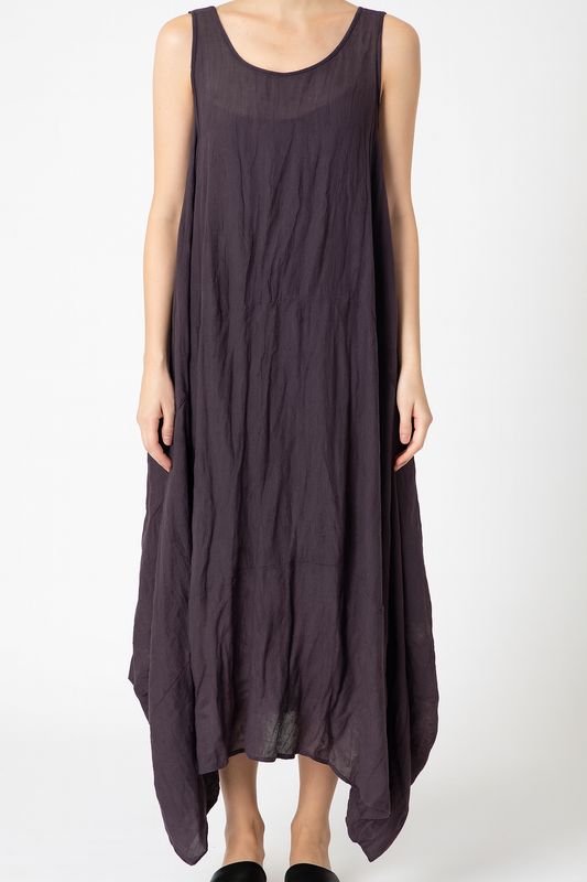 Sheer Purple Asymmetrical Maxi Dress