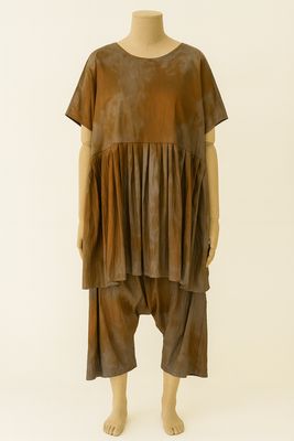 Bronze Tie-Dye Drop Crotch Skirt Pants