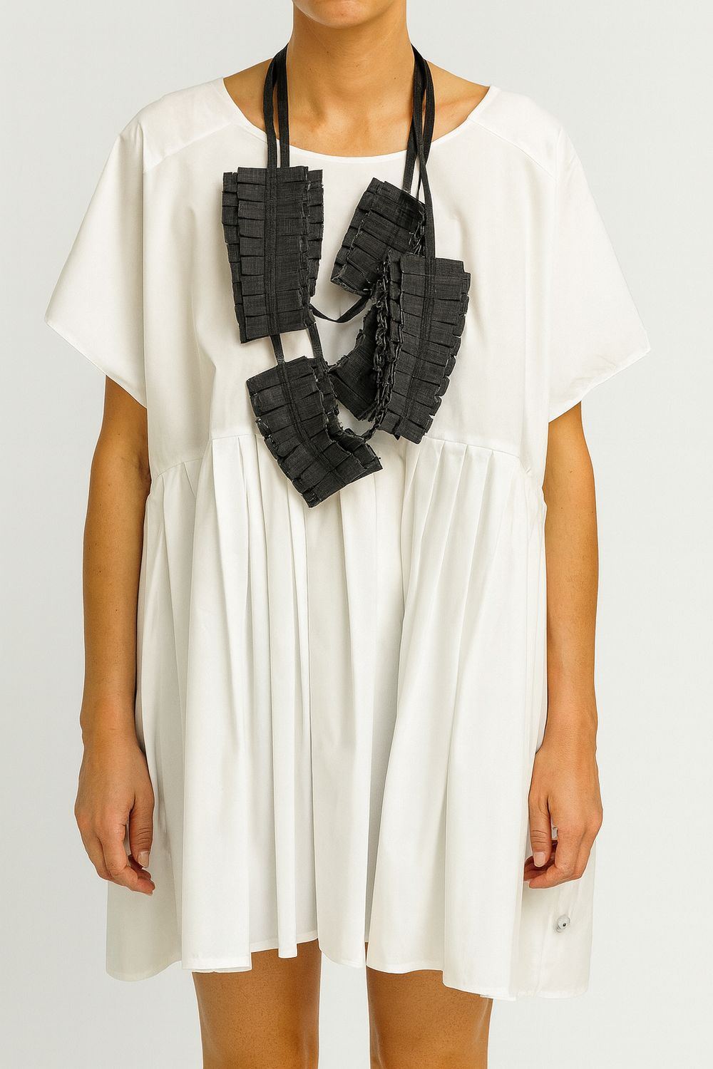 Structured Geometric Fabric Necklace