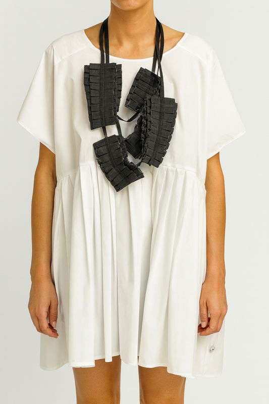 Structured Geometric Fabric Necklace