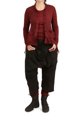 Maroon Textured Mesh Jacket