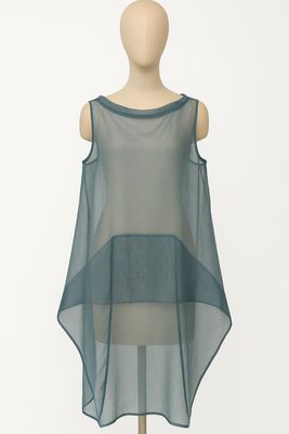 Sheer Asymmetrical Organza Tunic