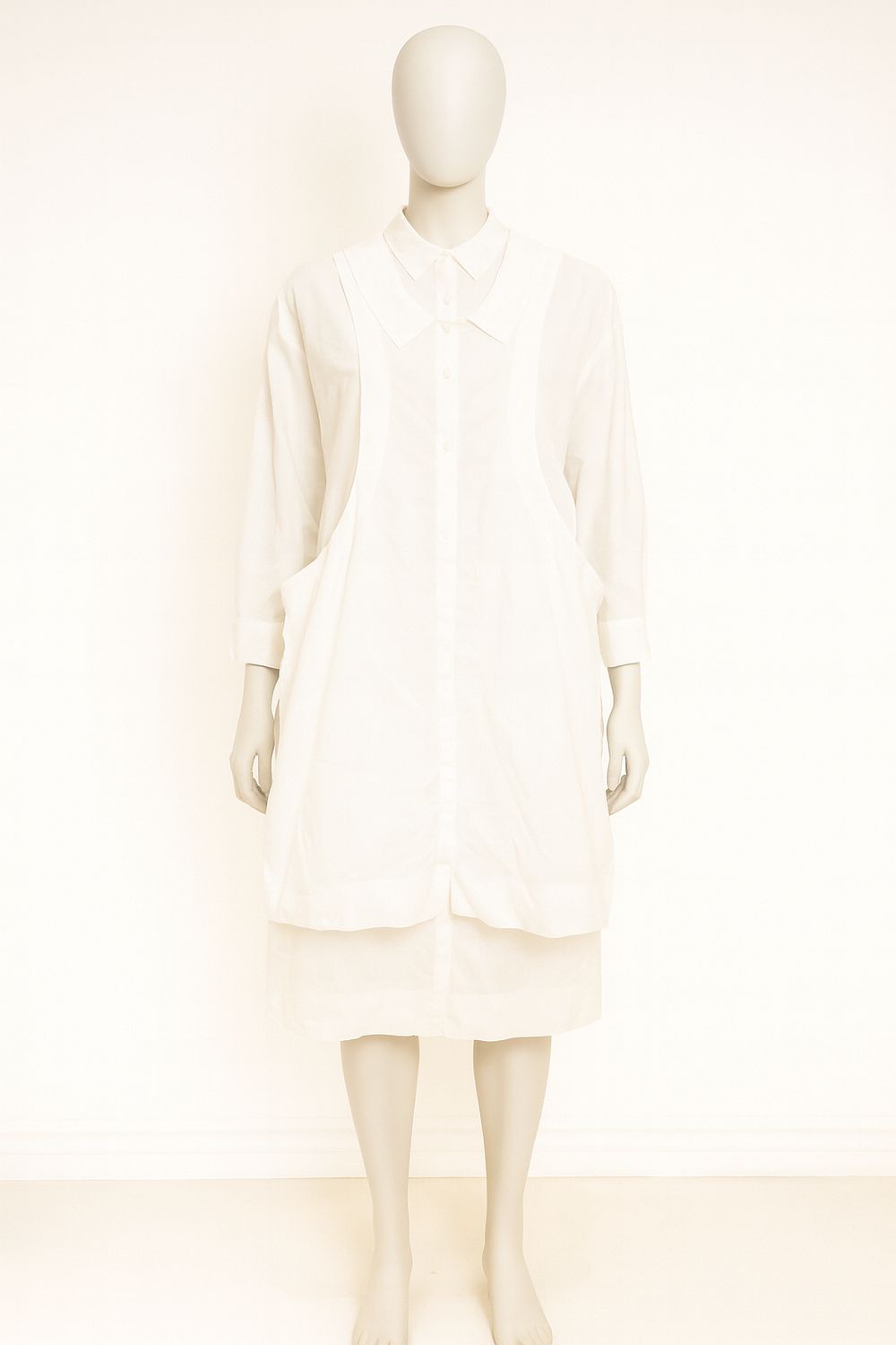White Layered Shirt Dress
