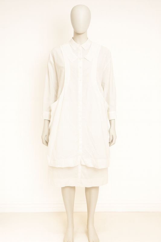 White Layered Shirt Dress