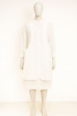 White Layered Shirt Dress