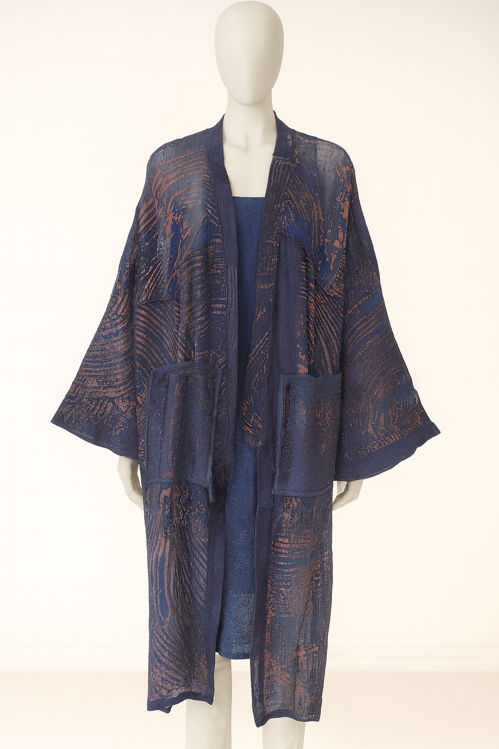 Indigo Abstract Kimono Jacket