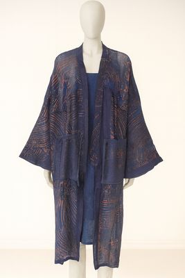 Indigo Abstract Kimono Jacket