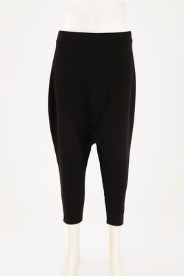 Black Drop-Crotch Stretch Pants