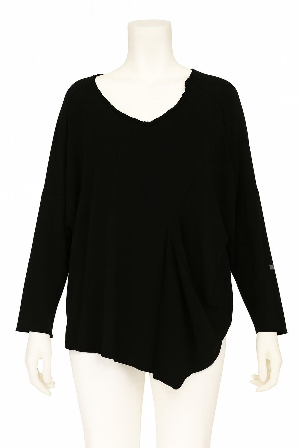 Black Asymmetric Cotton Top