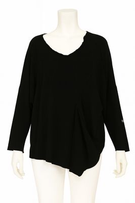 Black Asymmetric Cotton Top