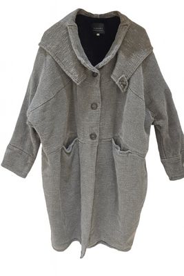 Textured Grey Oversized Coat