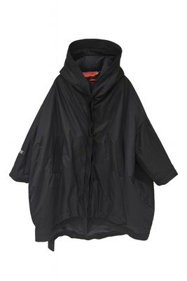 Oversized Hooded Black Coat
