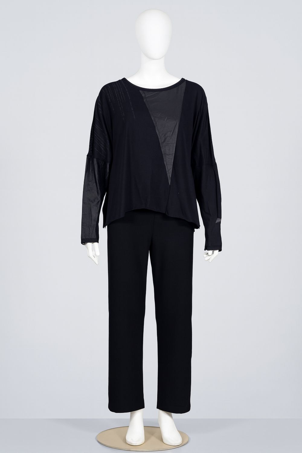 Asymmetric Patchwork Long Sleeve Top