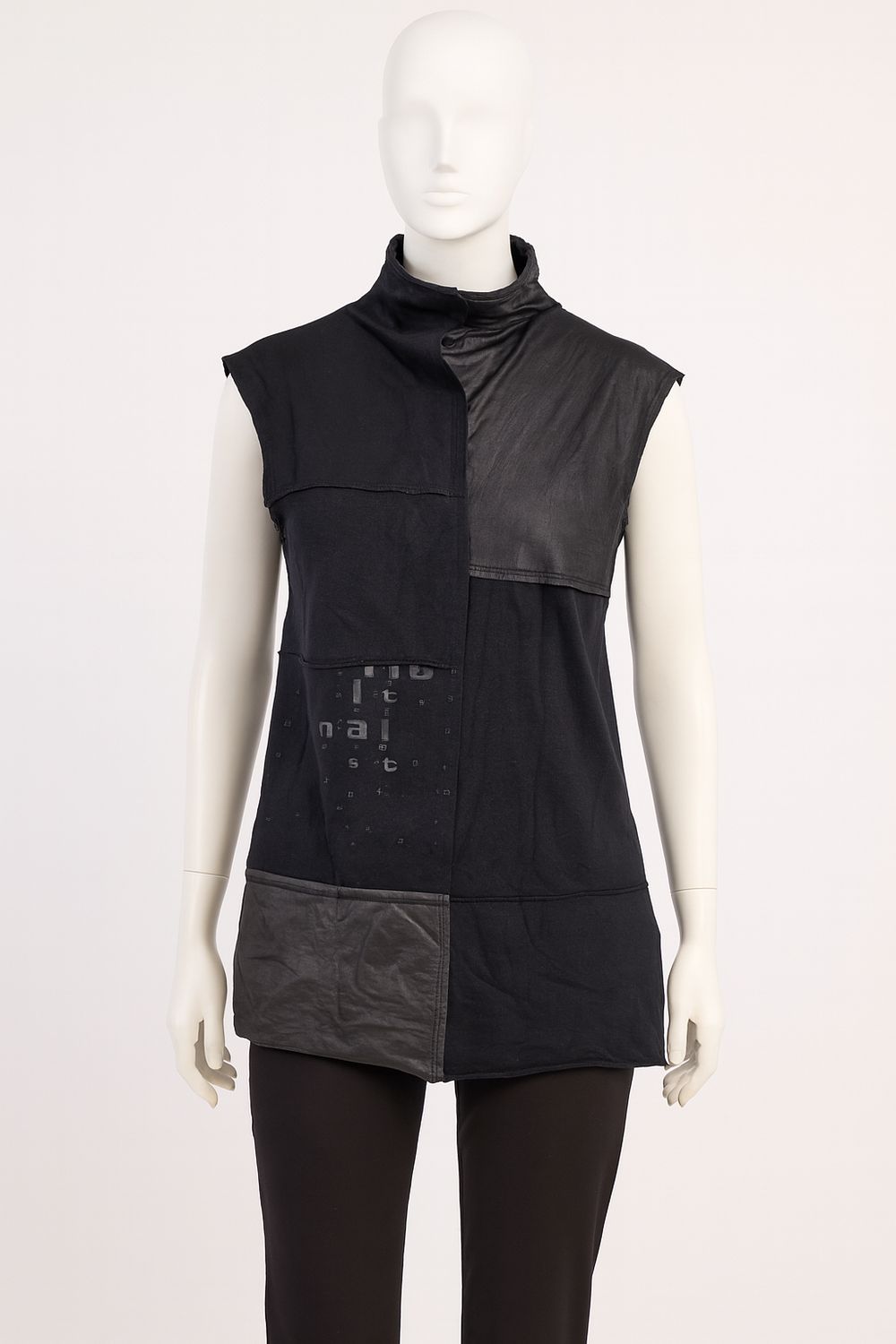 Sleeveless High-Neck Patchwork Top