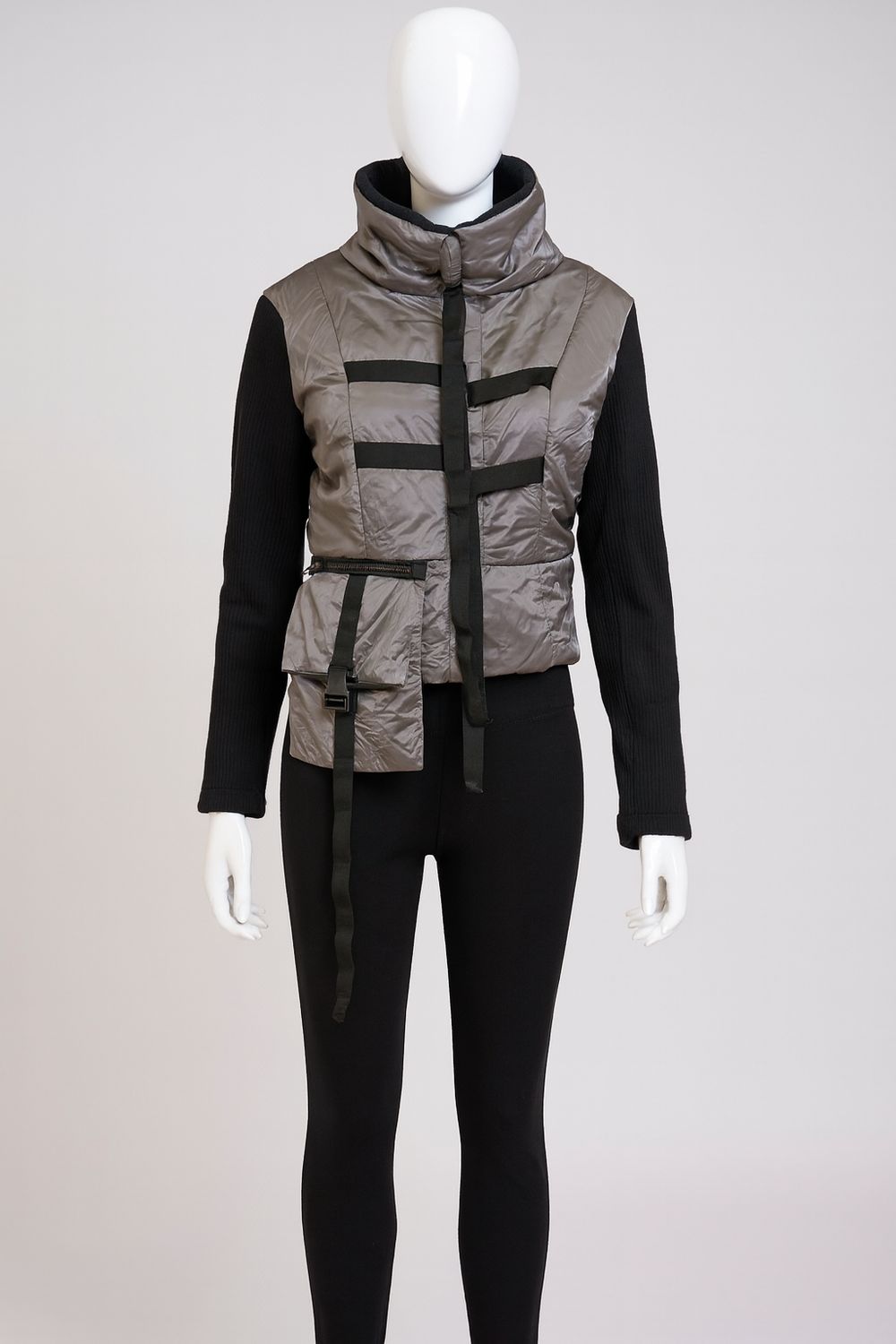 Asymmetric Hybrid Jacket with Technical Straps