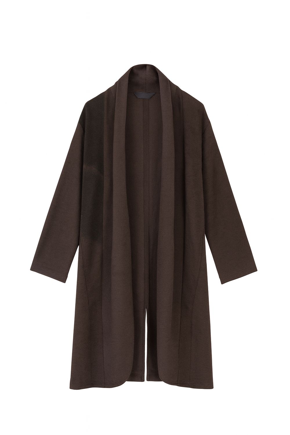 Wool-Blend Open Front Cardigan Coat