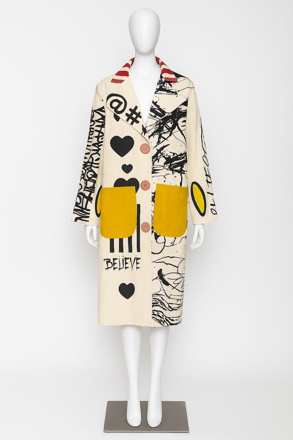 Amal Azhari x Puntodue Graphic Trench Coat