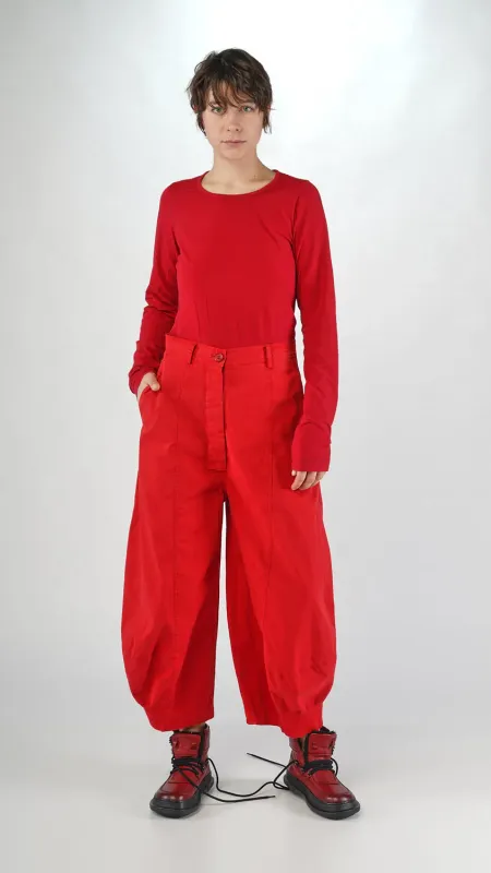 Voluminous Structured Barrel Trousers