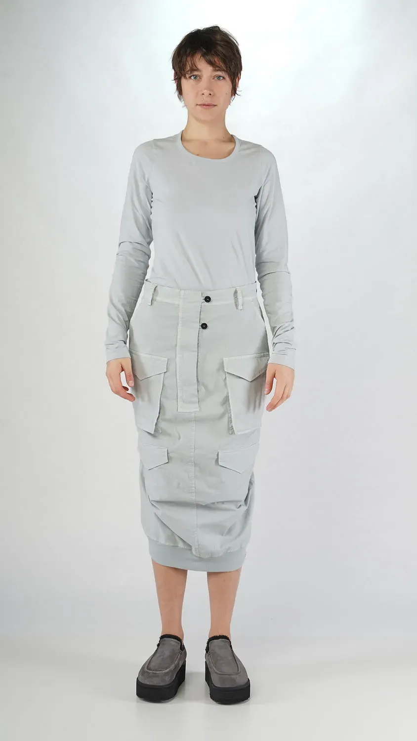 Structured Utility Cargo Midi Banana Skirt