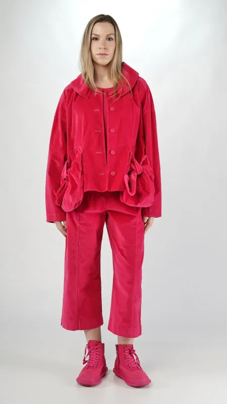 Sculpted Bow-Pocket Utility Jacket in Dark Grey