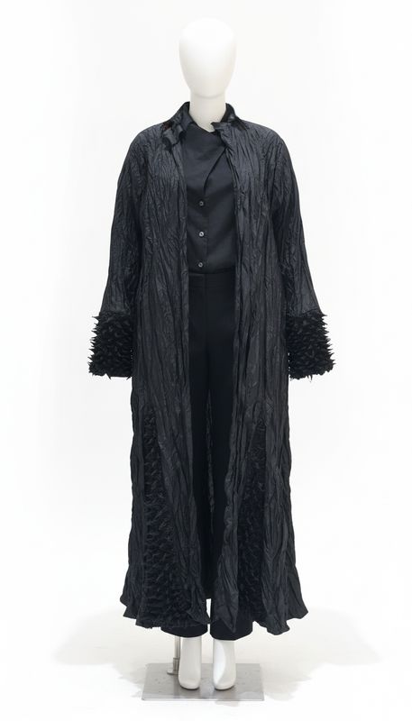 Sculpted Crinkle Texture Black Abaya
