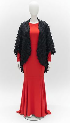 Sculpted Texture Long Poncho Cardigan