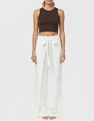 White Wide-Leg Palazzo Pants