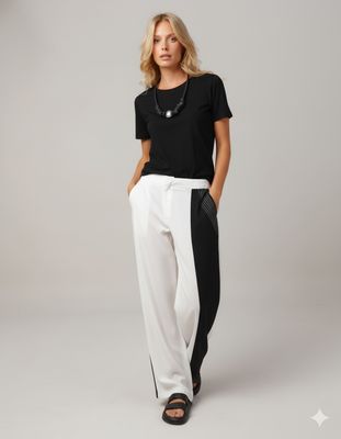 Chic Color-Block Wide-Leg Lounge Pants
