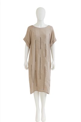 Sand Linen Textured Kaftan Dress