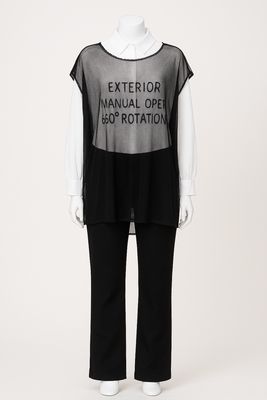 Sheer Graphic Mesh Overlay Tunic