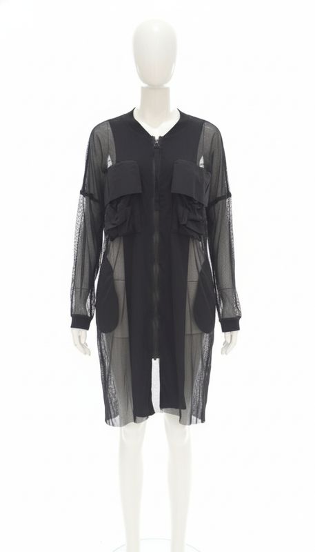 Sheer Utility Cargo Mesh Duster Jacket
