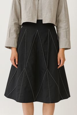 Black Structured A-Line Skirt